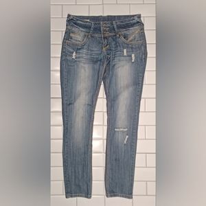 1st Kiss Womens Distressed Skinny Jeans 30X30